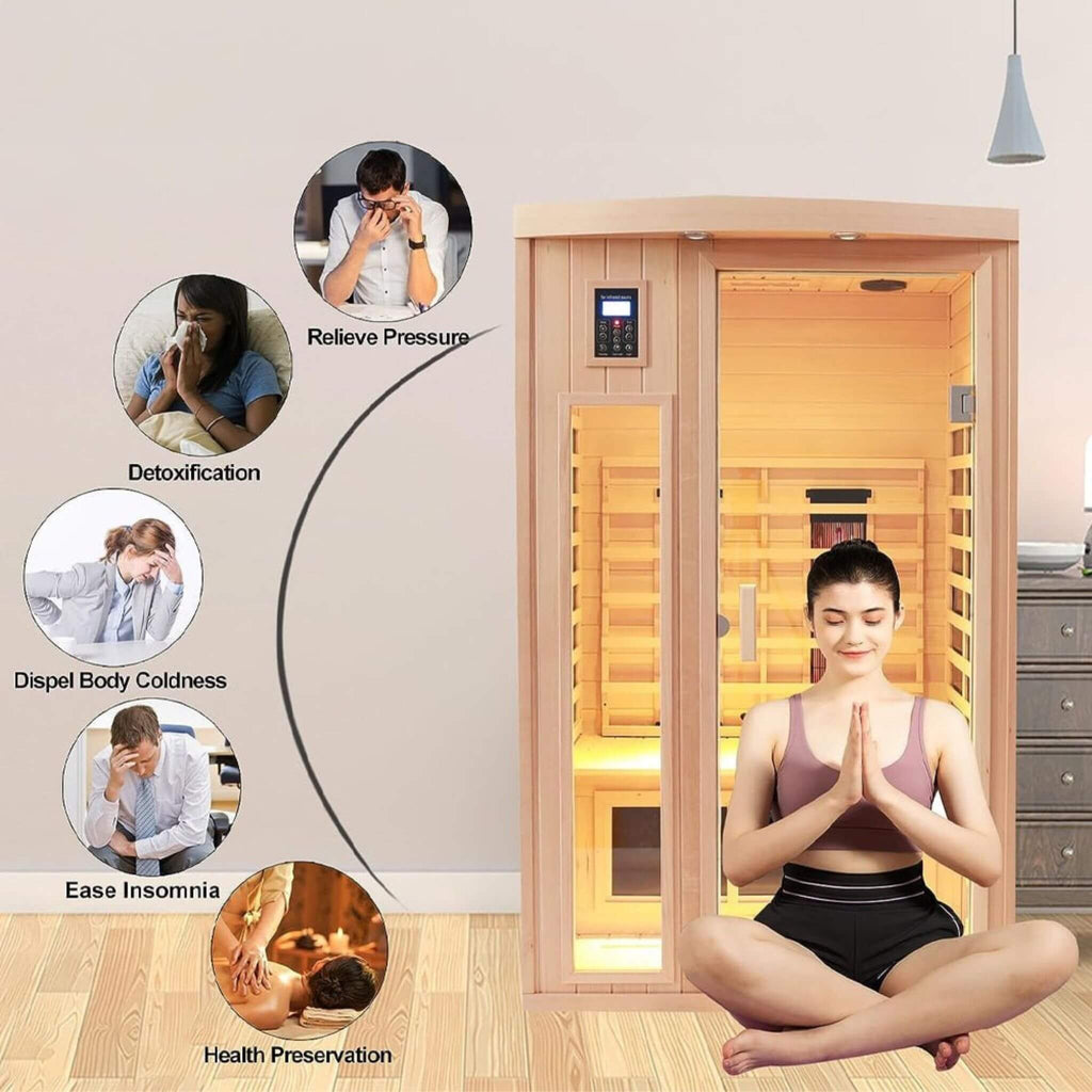 Thermora Premium 2-Person Low EMF FAR-Infrared Heat Wood Spa\Saunas