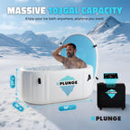 Kodiak 1-Person Inflatable Cold Plunge Ice Bath Tub/Hot Tub with PVC Insulated Lid, Hand Pump, and Repair Kit in Gray