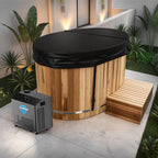 62 in. 2-Person 0-Jet Cedar Cold Plunge\Hot Tub