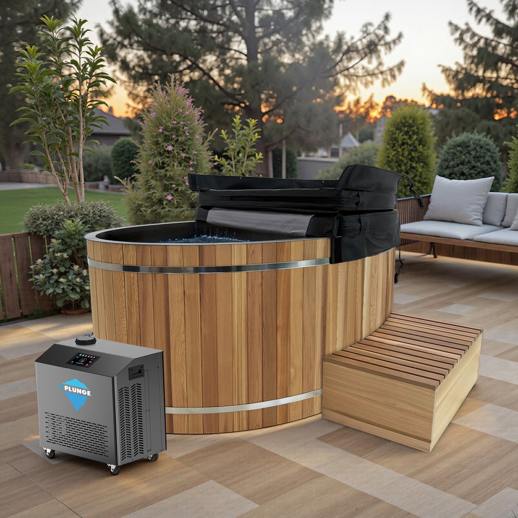62 in. 2-Person 0-Jet Cedar Cold Plunge\Hot Tub