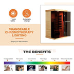 Thermora Luxury 2-Person Low EMF FAR Infrared Heat Wood Home Personal Spa Sauna