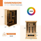 Thermora Luxury 2-Person Low EMF FAR Infrared Heat Wood Home Personal Spa Sauna