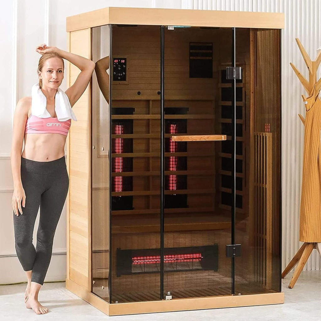 Thermora Luxury 2-Person Low EMF FAR Infrared Heat Wood Home Personal Spa Sauna