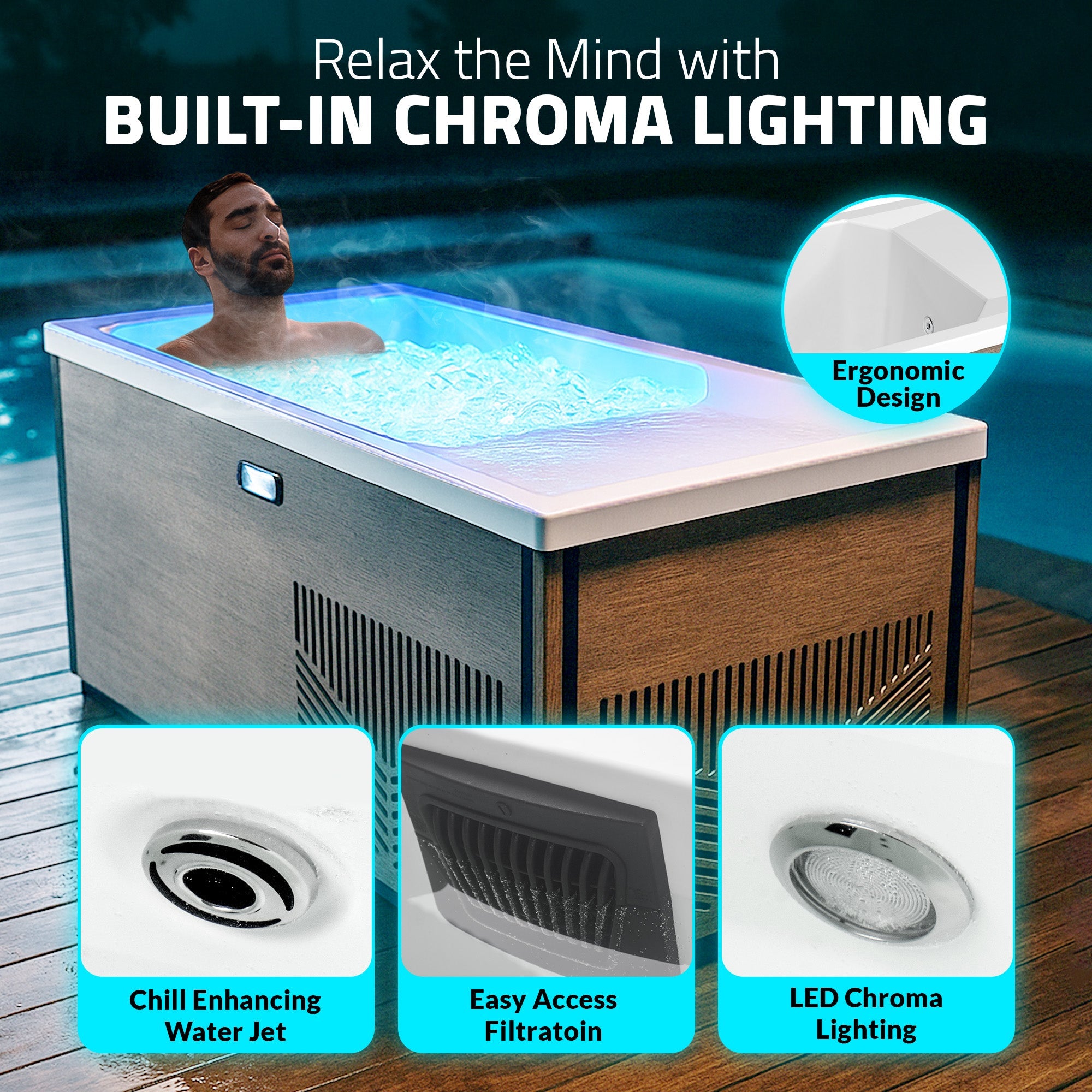 Iroquois 67 in. 1-Person Mono-Jet All-in-One Cold Plunge Ice Bath/Hot Tub
