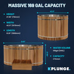 62 in. 2-Person 0-Jet Cedar Cold Plunge\Hot Tub