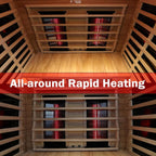 Thermora Deluxe 2-Person Outdoor Mahogany Low EMF Far Infrared Sauna With Bluetooth Audio And LED Lights (SAK83719)