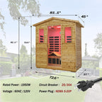 Thermora Deluxe 3-Person Outdoor Full Spectrum Low EMF Infrared Home Sauna