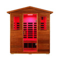 Thermora Luxury 3-Person Outdoor Mahogany Full Spectrum Ultra-Low EMF FAR Infrared Sauna With Chromotherapy And Bluetooth Speakers