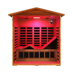 Thermora Luxury 3-Person Outdoor Mahogany Full Spectrum Ultra-Low EMF FAR Infrared Sauna With Chromotherapy And Bluetooth Speakers