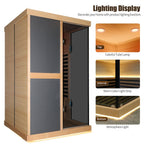 Thermora Premium Large 2-Person V-Shaped FAR Infrared Sauna Room With Double Glass Doors, 1980W (SAK96413)