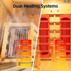 Rövia Aurora 3-Person Indoor Hybrid Sauna Room With Infrared And 4.5KW Steam Heaters (SAK41592)