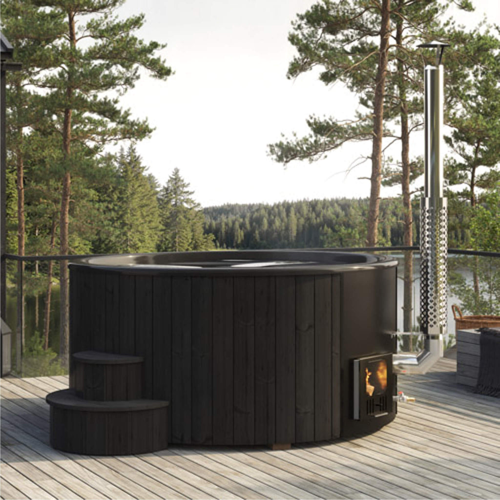 SaunaLife Model S6B 7-Person Soak-Series Home Wood-Burning Hot Tub