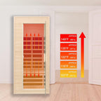 Thermora Premium 1-Person Indoor Low EMF FAR Infrared Heat Hemlock Wood Personal Home Spa Sauna, 1200W (SAK27463)