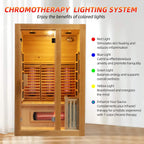 Rövia Luma 2-Person Indoor Hybrid Sauna Room With Infrared And 3.5KW Steam Heaters (SAK83750)