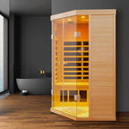 Thermora Premium 2-Person Corner Space Infrared Wooden Sauna Room With Bluetooth Speakers, 1600W (SAK81524)