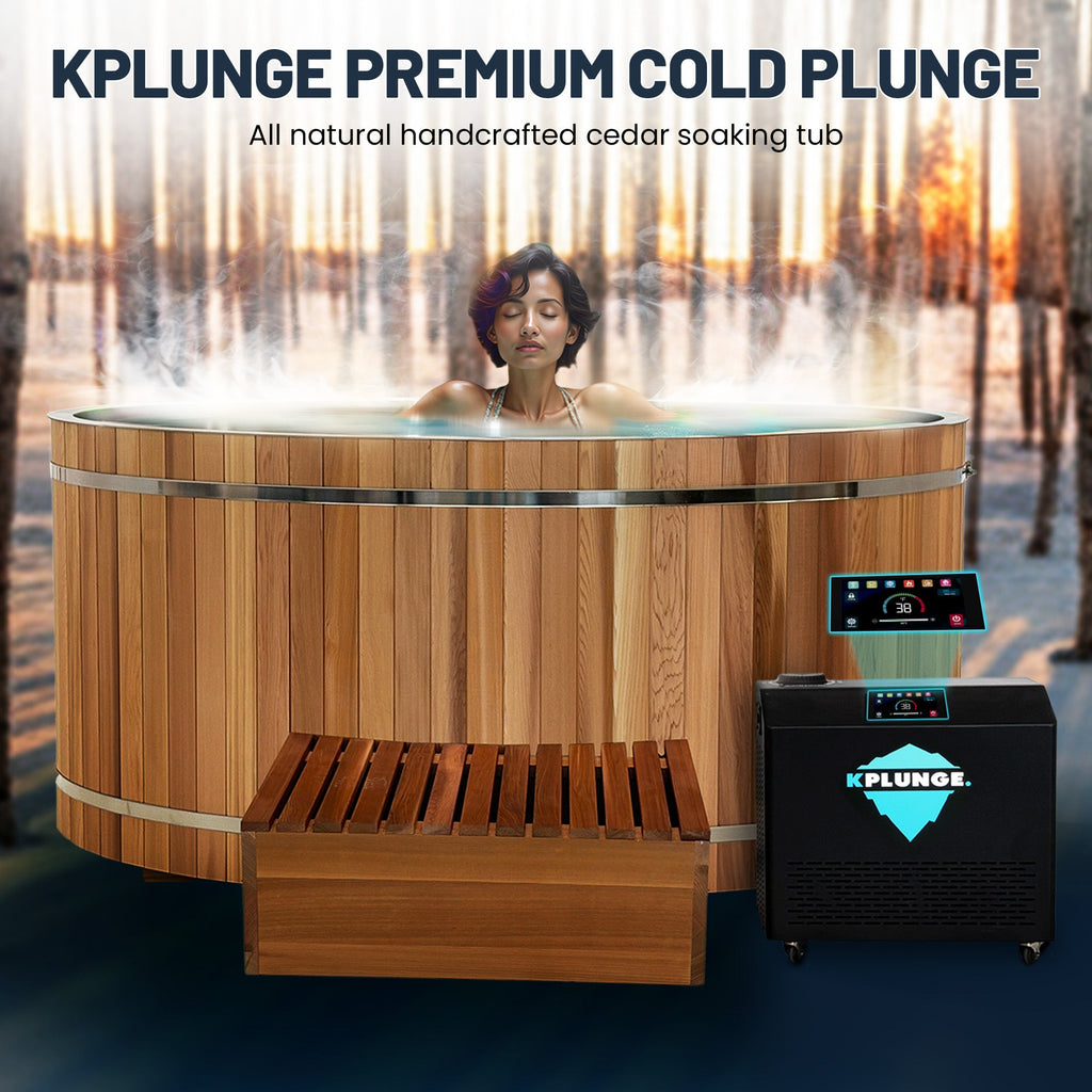 62 in. 2-Person 0-Jet Cedar Cold Plunge\Hot Tub