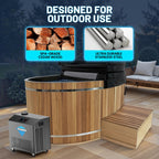 62 in. 2-Person 0-Jet Cedar Cold Plunge\Hot Tub
